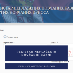 registar neplaćenih kazni